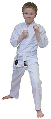 Budodrake Kinder-Karateanzug Funktion Mischgewebe für Einsteiger und Fortgeschrittene, Karate-Anzug Karategi für Kinder (150)