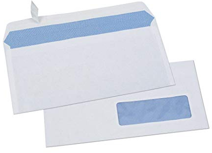 GPV Boite de 500 enveloppes auto-adhésives 80g DL 110x220mm fenêtre 35x100
