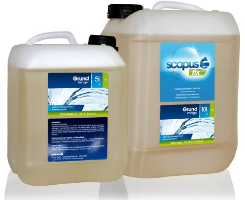 Scopus Fix GrundReiniger, 5 Liter Kanister - Profi Reiniger für Industrie, Handel und Gastronomie, Fließen, Kunststoff, PVC, Edelstahl - chlorfrei, biologisch abbaubar - entfernt Ölverschmutzung