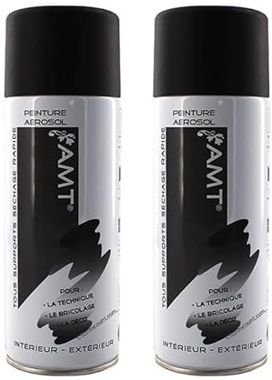 Peinture aérosol Noir mat vendu par 2