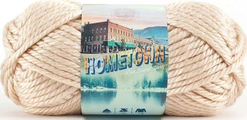 Lion Brand Yarn Hometown Yarn, Super-Bulky Yarn for Knitting, Crocheting, and Crafting, 1 Pack, Los Angeles Tan