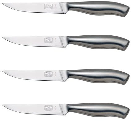 Chicago Cutlery Insignia Steel 4-Piece Steak Knives, 4.5 Stainless Steel Blades for Effortless Cutting, For Home Kitchen and Professional Use
