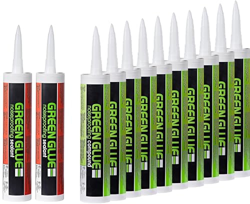 Trademark Soundproofing Green Glue Soundproofing Compound and Acoustical Sealant Combo Set - Ten Green Glue Noiseproofing Compound and Two Acoustic Caulk Adhesive Seal