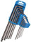 Draper 33723 Lot de 10 clés Allen hexagonales extra longues avec extrémité sphérique impériale, 1/16-3/8, bleu