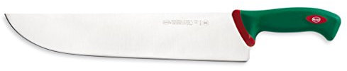 Sanelli Premana Professional Coltello macellaio per Affettare, Acciaio Inossidabile, Verde / Rosso, 48.5 x 3 x 7 cm