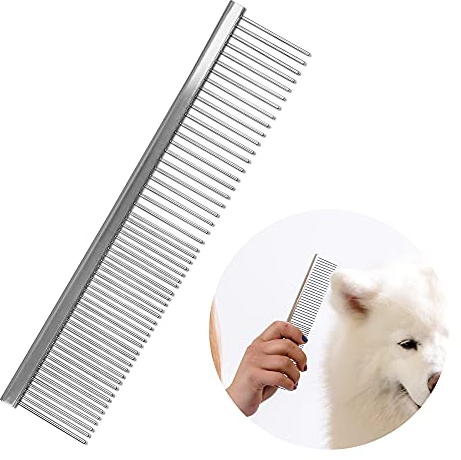 Wahl Metal Pet Comb, Stainless Steel Dog and Cat Comb, Rust Resistant Comb, Grooming Tools for Dogs, Fur Detangling Tool for Pets, Metal Combs for Thick Coats