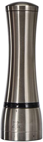 PEUGEOT 25540 Mahe Salzmühle Edelstahl, 6,5 x 6,5 x 21 cm, Silber