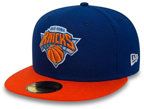 New Era Baseball Cap Mütze NBA Basic New York Knicks 59 Fifty Fitted, Blue/Orange, 7 1/4, 10861621
