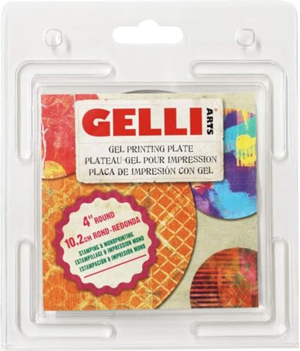 Plaque Ronde d'impression Gelli Arts - 20,3 cm, Acrylique, Transparent, 4-inch