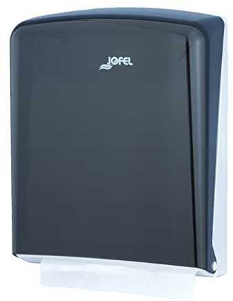 Jofel - Dispenser för pappershanddukar, Ansiktshanddukar, Väggmonterad handduksdispenser, upp till 600 sicksackhandtorkar, Hygienisk, ABS av hög kvalitet, Ljusblå AH34400