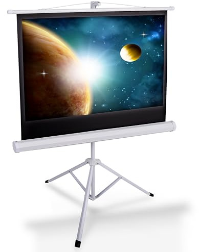 Pyle 40-Inch Portable Projector Screen with Tripod Stand - Lightweight and Durable Movie Projector Screen, Easy Pull Setup, 4:3 Aspect Ratio, Perfect for Indoor/Outdoor Use, Schools & Conferences
