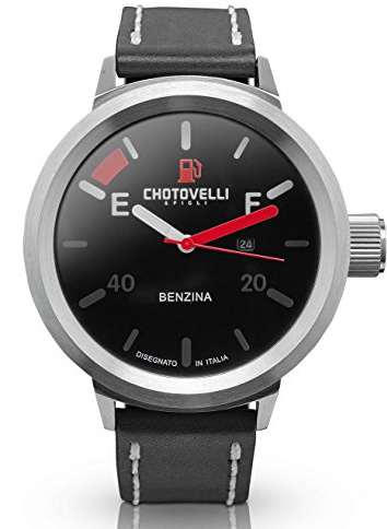 chotovelli Big Pilot 50mm Alfa Romeo Dial Black Leather Men's Watch- 747.1