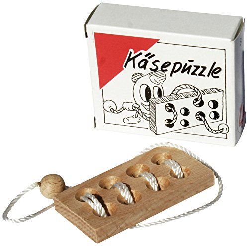 GICO Käsepuzzle - Mini Holz Puzzle Knobelspiel Geduldspiel Klassiker Minipuzzle