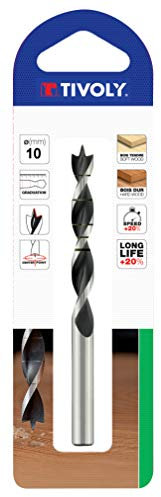 TIVOLY 10863820300 - Broca madera 3 puntas EXTRA de 3 mm largo 61 mm profundidad de corte 33 mm con mango cilíndrico (Envase de 6 pz.)