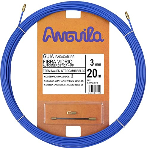 Anguila Guía Pasacables Fibra Vidrio Azul ⌀3mm 20m T.Intercamb Electricista