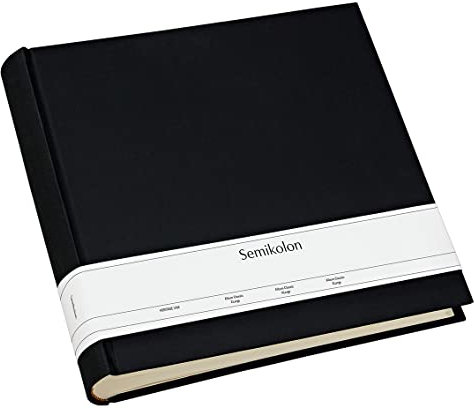 Semikolon (351046) Album XLarge black (schwarz) - Foto-Album mit 130 Seiten - Cremeweißer Fotokarton mit Pergaminpapier - Format: 32,0 x 31,0 cm