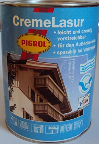 750 ml Pigrol Cremelasur (tropft nicht, gelartig) Holzschutzlasur / Compactlasur vom Fachhandel für jedes Holz im Aussbereich / mit UV-Schutz u. lichtechter Pigmente (walnuss 1546)