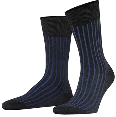 FALKE Herren Socken Shadow M So Baumwolle gemustert 1 Paar, Grau Anthracite Melange 3191, 43-44