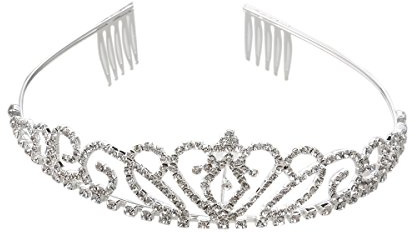 NUOLUX Mariage Rhinestone Bridal Tiara/Couronne/bandeau/boucle de cheveux avec le petit peigne (ruban)