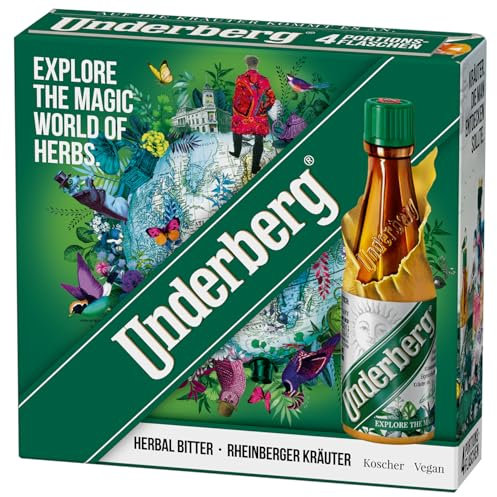 Underberg Kräuterspirituose, Rheinberger Kräuter, 4 x 20 ml