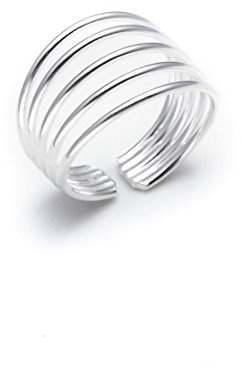 Silverly Anelli per le Dita dei Piedi in Argento Massiccio 925 per Donna | Anello Midi per Mignolo | Anello in Argento Sterling da Donna | Anello Regolabile a Cinque Fasce Lucidato