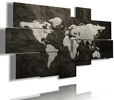 duudaart Quadri Moderni Mappa del Mondo Astratto Multilivello 3D da Parete per Soggiorno, Ufficio e Camera da Letto