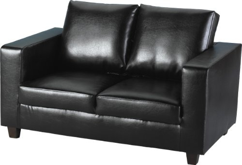Seconique Tempo Two Seater Sofa in Black Pu
