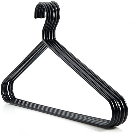 Hangerworld 5 Extra Starke Metall Kleiderbügel 45cm Schwarz Ideal für schwere Kleidung