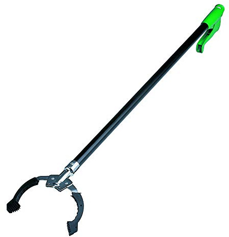 UNGER NiftyNabber Pro Müllzange (97 cm lang, Allzweckgreifer, Stahlrohr, Abfallgreifer, Öffnungsmaß Klauen 15 cm) NN900