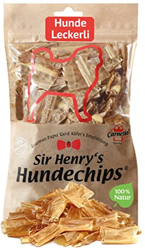 Carnello Hundesnack – Sir Henry's Hundechips – Hundeleckerli, Hunde Leckerlis, Leckereien für Hunde – Hundeleckerli Getreidefrei - Wiederverschließbare Beutel (1 x 55g)