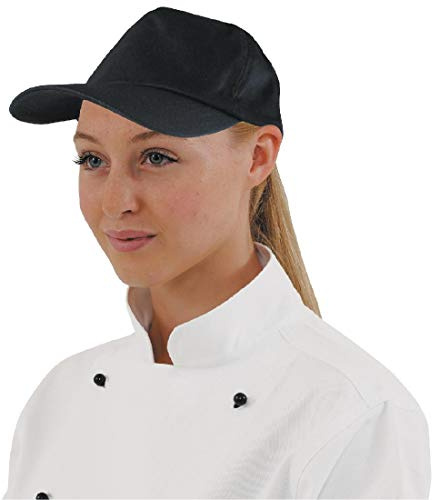 Whites Unisex Chef Baseball Cap Black - Professional Kitchen Uniform Hat A219