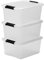 Iris Ohyama Plastic Storage Boxes with Lids, 15L, Set of 3, Clear, Latching Buckles with Handles, Stackable, Nesting, Strong & Durable, For Closet, Garage, Home, Office, Organising Tote Bins, TB-15