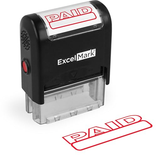 ExcelMark Paid Self Inking Rubber Stamp - Red Ink