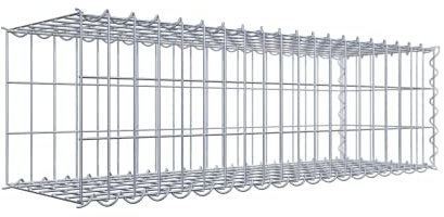 GABIONA Cesta de piedra de gavión rectangular, malla de 5 x 10 cm, profundidad de 30 cm, cesta de cultivo tipo 2, cierre de espiral, galvanizado (100 x 30 x 30 cm)