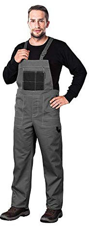 REIS MMSNB_60 Multi Master Schutzlatzhose | Latzhose Herren, Arbeitslatzhosen Männer | Grau-Schwarz | 60 Größe