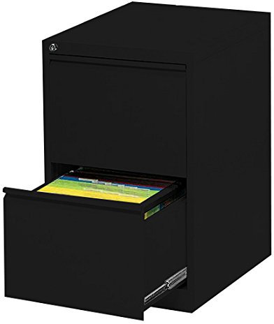 Lüllmann Büro Hängeregistratur Schrank Bürocontainer schwarz 700 x 400 x 620mm (HxBxT) mit 2 Schüben, einbahnig 560219 kompl. montiert und verschweißt