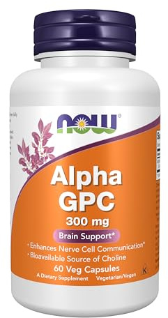 NOW Supplements, Alpha GPC 300 mg with Bioavailable Source of Choline, 60 Veg Capsules