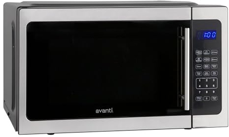 Avanti 1.5 Cu. Ft. Countertop Microwave Oven, 1000 Watts, Stainless Steel, One-Touch Presets, Speed Defrost, Child Lock, Ideal for Apartments, Dorms & RVs, 1.5 cu.ft., Stainless Steel