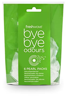 Pack Neutralizador de Olores - Formato Perlas - Absorbe Olor ideal para sus Zapatos - Incluye 6 Bolsitas - con Ingredientes Naturales como Lima, anís, pino y cedro - Freshwave Bye Bye Olores