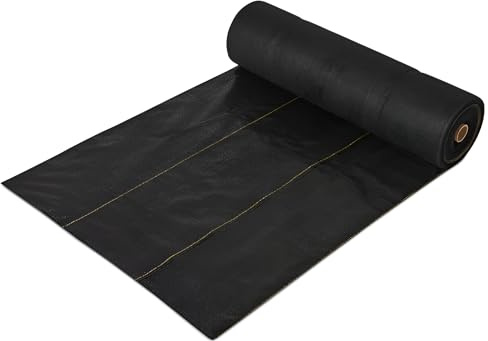 DeWitt Pro-5 Weed Barrier Fabric, 5 oz, 3 x 250 Feet – Heavy-Duty Woven Landscaping Ground Cover Mat for Greenhouse Floors, Garden Rows, Raised Beds, Grass and Yard and Outdoor Landscape Protection
