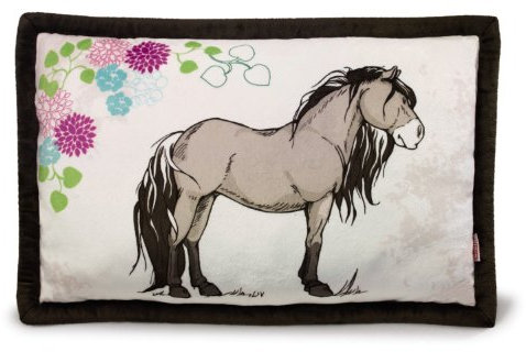 Nici 36900 - großes Kissen Pferd, 64 x 42 cm, bedruckt, graubeige