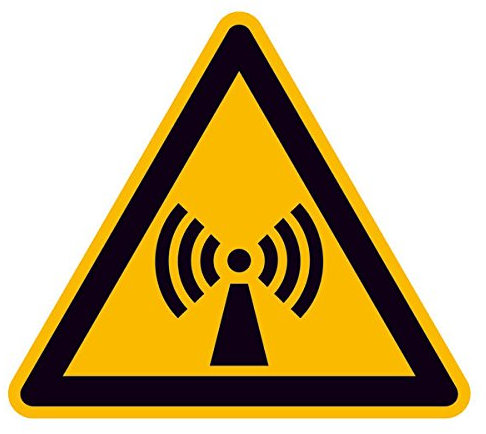 Betriebsausstattung24® Warnung vor elektromagnetischem Feld Warnschild, selbstkl. Folie, Gröߟe 10cm