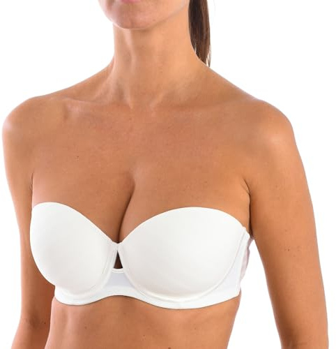 Selene Sujetador Livia con Aros, Copa De Relleno Sin Tirantes Marfil 100C