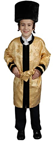Dress Up America Gold Grand Rabbi Coat for Kids - Jewish Bekitcha Set for Boys