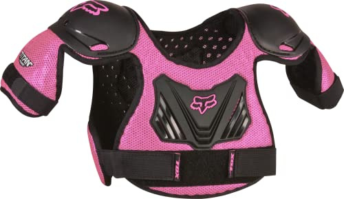 Fox Racing Youth Peewee Titan Roost Motocross Dirt Bike Deflector Chest Guard, Black/Pink, Medium/Large