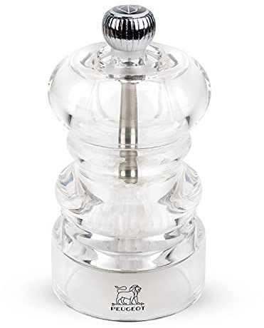 PEUGEOT - Salzmühle Nancy 9 cm - Stahlmahlwerk - Klassische Mahlgradeinstellung - Acryl Transparent
