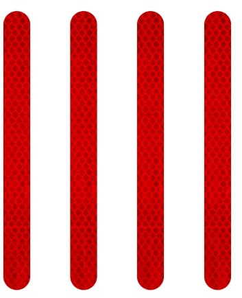 4R Quattroerre.it - 5511 - Strisce Adesive Rifrangenti per Bauletti Moto, Rosso, 4 Pezzi, 20 x 240 mm