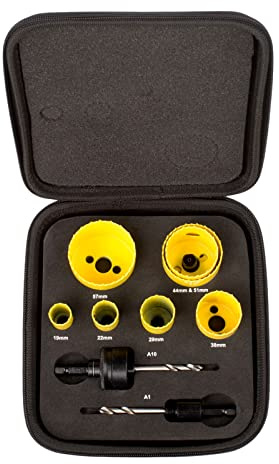 Starrett Bi-metal Hole Saw Kit - 7-Piece KFC07021 Fast Cut Plumbers Hole Cutter Kit with Arbors Set - Compatible with Bosch Dewalt Hitachi Festool Milwaukee