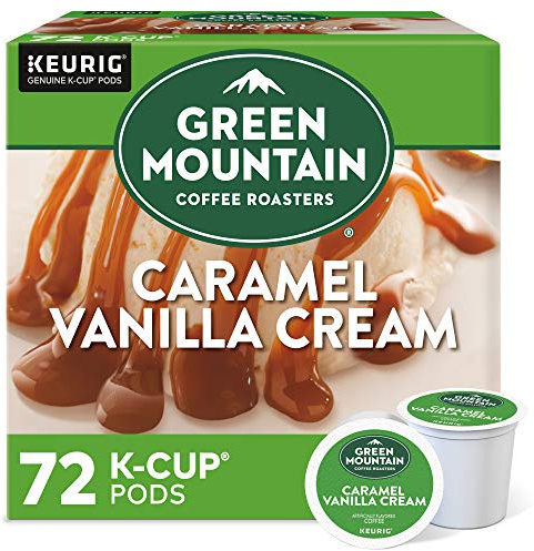 Green Mountain Coffee Roasters Caramel Vanilla Cream Keurig Single-Serve K-Cup pods, Light Roast Coffee, 72 Count