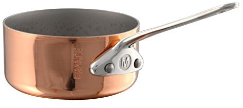 Mauviel M'Minis Copper & Stainless Steel Mini Sauce Pan with Stainless Steel Handle, 0.11-Qt, Made in France